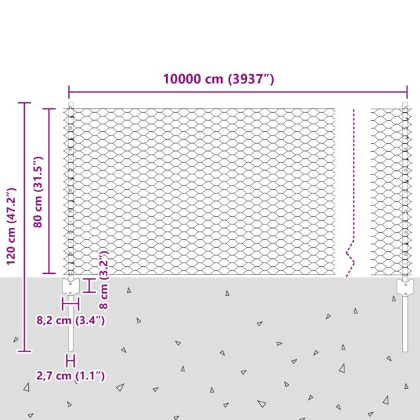 vidaXL Plotové stĺpiky 11 ks U-kanál 80 cm pozinkovaná oceľ – Obrázok 10