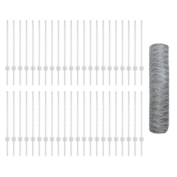 vidaXL Plotové stĺpy 11 ks U-Channel 80 cm z pozinkovanej ocele – Obrázok 4