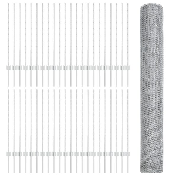 vidaXL Plotové stĺpy 22 ks U-kanál 100 cm žiarovo pozinkovaná oceľ – Obrázok 4