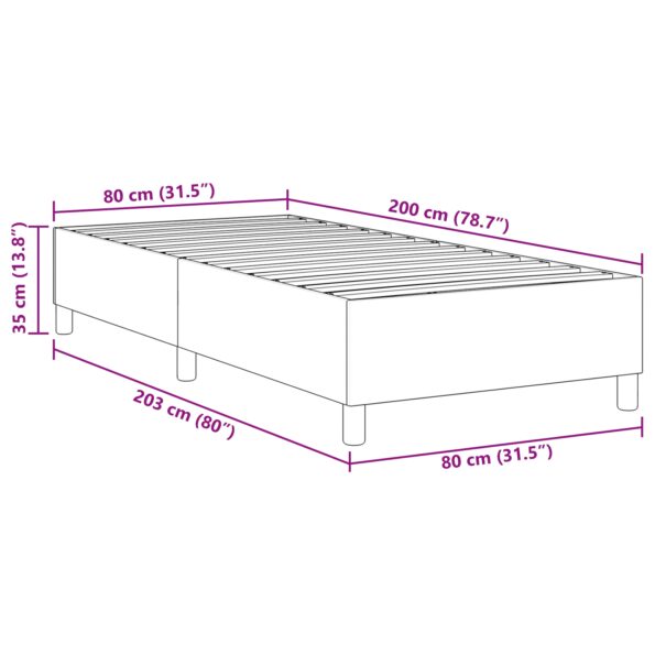 vidaXL Box Spring Posteľ Modrá 80x200 cm Zamatová Tkanina – Obrázok 10