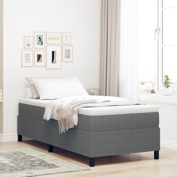 3337382_1.jpg vidaXL Box Spring Posteľ Svetlosivá Jednolôžková Manšestr – Obrázok 1