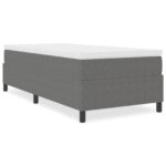 vidaXL Box Spring Posteľ Svetlosivá Jednolôžková Manšestr – Obrázok 4