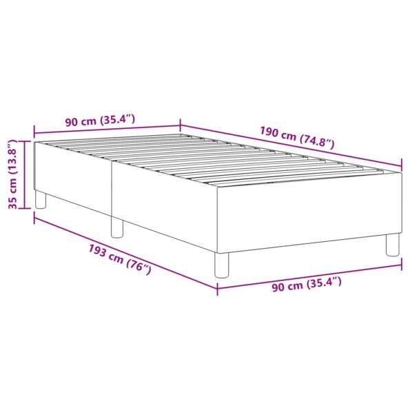 vidaXL Box Spring Posteľ Tmavo Šedá Singel Manšestr – Obrázok 10