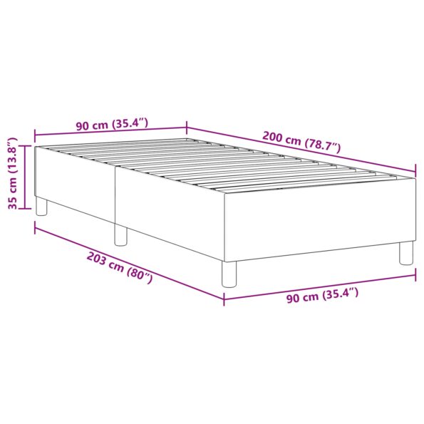 vidaXL Postel s boxspringom Svetlosivá 90x200 cm Manšestr – Obrázok 10
