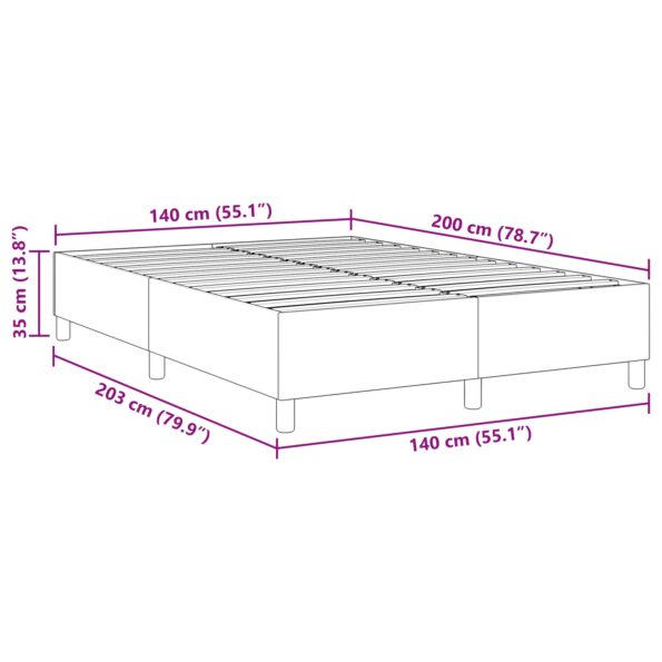 vidaXL Box Spring Posteľ Modrá 140x200 cm Zamatová Textília – Obrázok 10