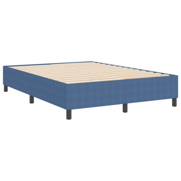 vidaXL Box Spring Posteľ Modrá 140x200 cm Zamatová Textília – Obrázok 8