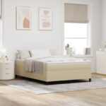 vidaXL Posteľ s box springom a matracom svetlozelená šedá 140x200 cm Kordúrová tkanina