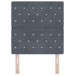 vidaXL Čelová doska s kryštálovým gombíkom a prešívaním tmavosivá 80 cm zamat – Obrázok 4