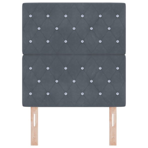 vidaXL Čelová doska s kryštálovým gombíkom a prešívaním tmavosivá 80 cm zamat – Obrázok 4