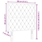 vidaXL Čelová doska s kryštálovým gombíkom a prešívaním tmavosivá 80 cm zamat – Obrázok 8