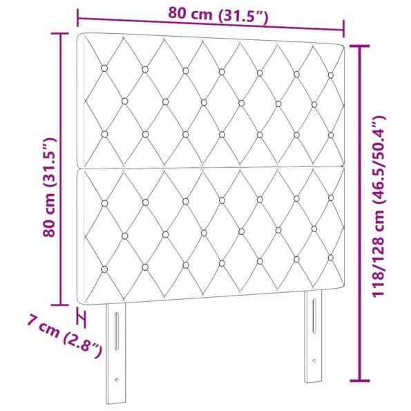 vidaXL Čelová doska s kryštálovým gombíkom a prešívaním tmavosivá 80 cm zamat – Obrázok 8