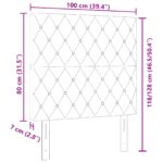 vidaXL Čelo postele s kryštálovými gombíkmi, čalúnené, tmavomodré 100 cm zamat – Obrázok 8