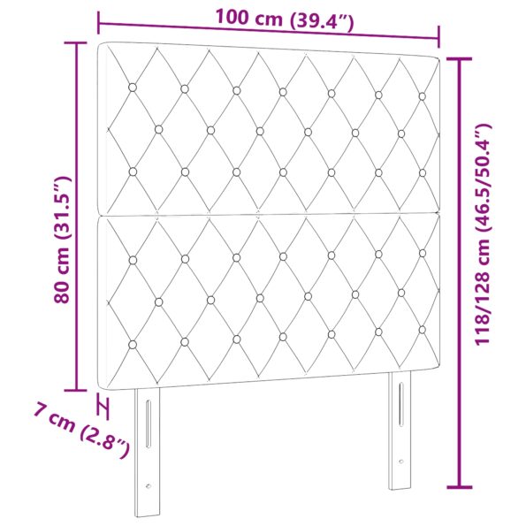 vidaXL Čelo postele s kryštálovými gombíkmi, čalúnené, tmavomodré 100 cm zamat – Obrázok 8