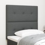 vidaXL Čelo postele s gombíkmi, tmavošedé, 100 cm, látka