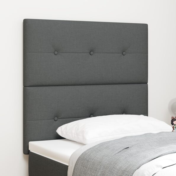 3337809_1.jpg vidaXL Čelo postele s gombíkmi, tmavošedé, 100 cm, látka – Obrázok 1