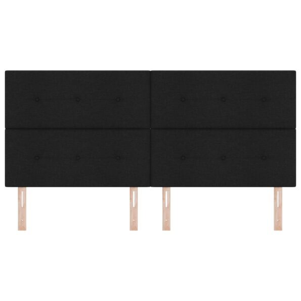 vidaXL Čelo postele s gombíkmi, čierne, 200 cm, látka – Obrázok 4