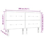 vidaXL Čelo postele s gombíkmi, čierne, 200 cm, látka – Obrázok 8