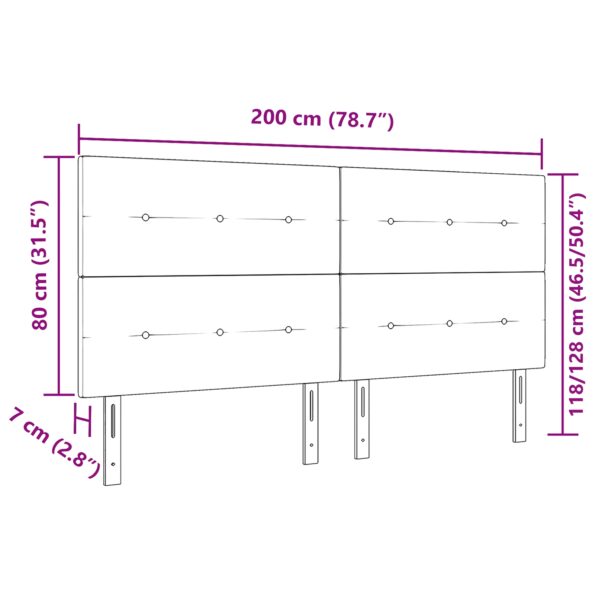vidaXL Čelo postele s gombíkmi, čierne, 200 cm, látka – Obrázok 8