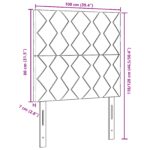 vidaXL Čelo postele s vzorom diamantových blokov tmavošedé 100 cm samet – Obrázok 8
