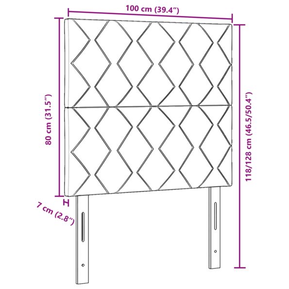 vidaXL Čelo postele s vzorom diamantových blokov tmavošedé 100 cm samet – Obrázok 8
