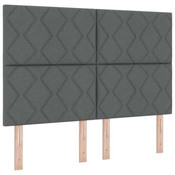 3337913_2.jpg vidaXL Čelo postele so vzorom diamantových blokov Tmavosivé 140 cm Textília – Obrázok 2