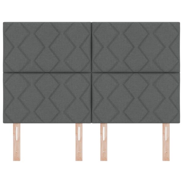 3337913_4.jpg vidaXL Čelo postele so vzorom diamantových blokov Tmavosivé 140 cm Textília – Obrázok 4