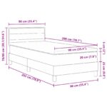 vidaXL Posteľ s matracom Temná šedá 90x200 cm Textília – Obrázok 12