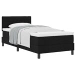 vidaXL Posteľ s pružinovým rámom Čierny 90 x 200 cm látka – Obrázok 3
