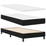 vidaXL Posteľ s pružinovým rámom Čierny 90 x 200 cm látka – Obrázok 6