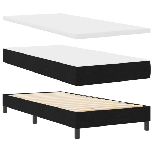 vidaXL Posteľ s pružinovým rámom Čierny 90 x 200 cm látka – Obrázok 6