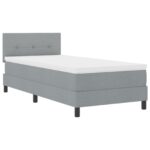 vidaXL Boxspring posteľ s matracom svetlosivá 90x200 cm látka – Obrázok 2