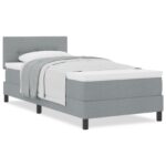 vidaXL Boxspring posteľ s matracom svetlosivá 90x200 cm látka – Obrázok 4
