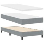 vidaXL Boxspring posteľ s matracom svetlosivá 90x200 cm látka – Obrázok 6