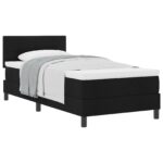 vidaXL Posteľ s pružinovým rámom Čierny 90 x 200 cm látka – Obrázok 3