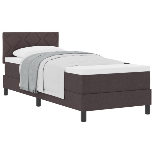 vidaXL Bezpružinová posteľ s matracom tmavohnedá 80x200 cm textília – Obrázok 3