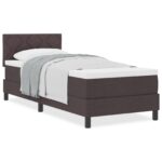 vidaXL Bezpružinová posteľ s matracom tmavohnedá 80x200 cm textília – Obrázok 4