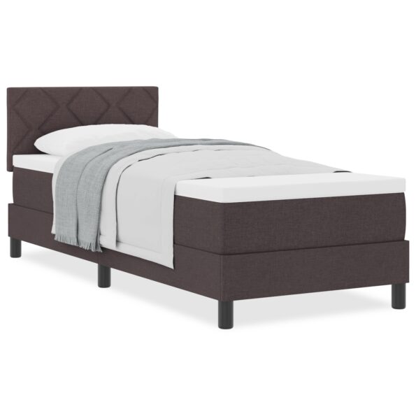 vidaXL Bezpružinová posteľ s matracom tmavohnedá 80x200 cm textília – Obrázok 4