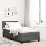 vidaXL Tmavošedá posteľ s box springom a matracom 90x190 cm z textílie
