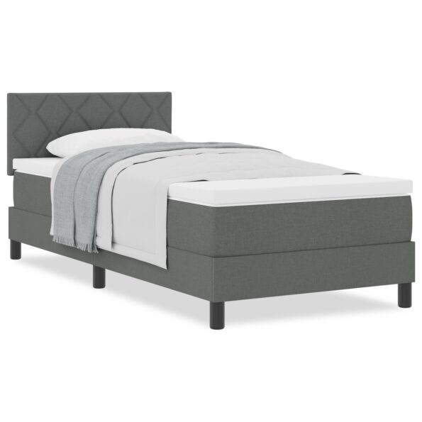 3338728_4.jpg vidaXL Tmavošedá posteľ s box springom a matracom 90x190 cm z textílie – Obrázok 4