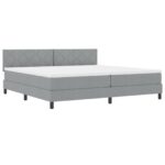 vidaXL Posteľ s matracom svetlosivá 200x200 cm textília – Obrázok 2