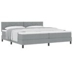 vidaXL Posteľ s matracom svetlosivá 200x200 cm textília – Obrázok 3