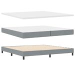 vidaXL Posteľ s matracom svetlosivá 200x200 cm textília – Obrázok 6