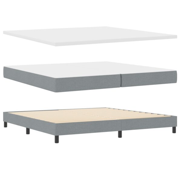 3338790_6.jpg vidaXL Posteľ s matracom svetlosivá 200x200 cm textília – Obrázok 6