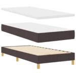 vidaXL Boxspring posteľ s matracom tmavo hnedá 80x200 cm tkanina – Obrázok 6