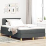 vidaXL Box Spring posteľ s matracom tmavošedá 120x200 cm tkanina