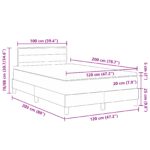 vidaXL Box Spring posteľ s matracom tmavošedá 120x200 cm tkanina – Obrázok 12