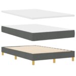 vidaXL Box Spring posteľ s matracom tmavošedá 120x200 cm tkanina – Obrázok 6