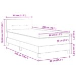 vidaXL Box Spring Posteľ s Matracom Čierna 80x200 cm Tkanina – Obrázok 12