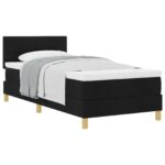 vidaXL Box Spring Posteľ s Matracom Čierna 80x200 cm Tkanina – Obrázok 3