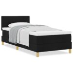 vidaXL Box Spring Posteľ s Matracom Čierna 80x200 cm Tkanina – Obrázok 4